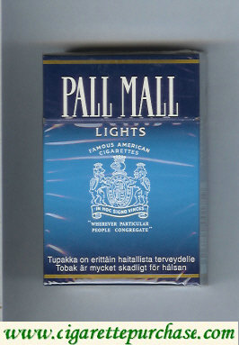 Pall Mall Famous American Cigarettes Lights cigarettes hard box